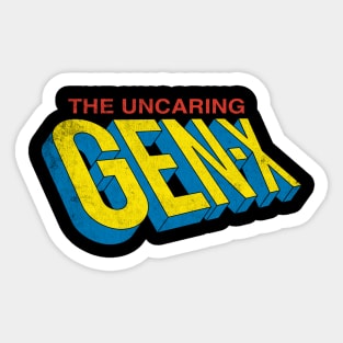 The Uncaring Gen-X - Vintage Distressed Superhero - Comic Book Graphic Logo Sticker